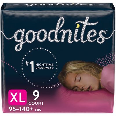 Goodnites Girls Nighttime Bedwetting Underwear, Size Extra Large, 9 Count