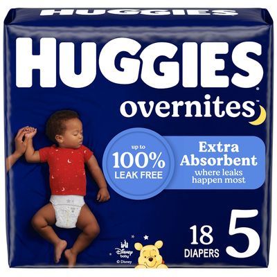 Huggies Overnites Nighttime Baby Diapers, Size 5, 18 Count