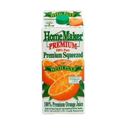 HomeMaker, Premium Squeezed, Orange Juice with Pulp, 59 fl oz Box