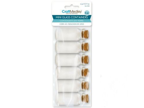 Craft Medley Mini Glass Containers 6pc