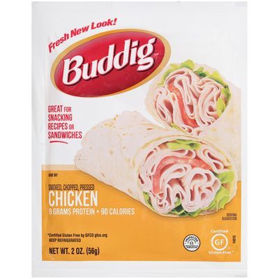 Buddig, Smoked, Chopped and Pressed Chicken, Sliced, 2 oz