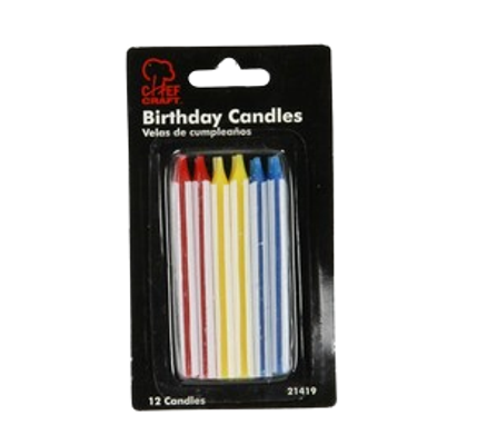 Chefbirthday Candle Straight Large 12pcs