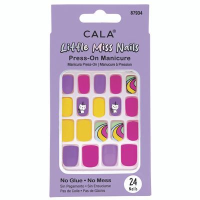 Little Miss Nail Press On Purple/yellow/