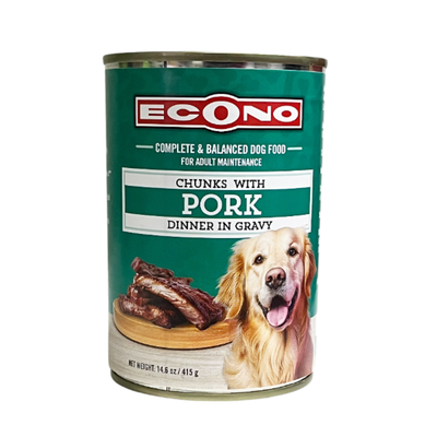 Econo Pork Chunks With Gravy Canned Dog Food