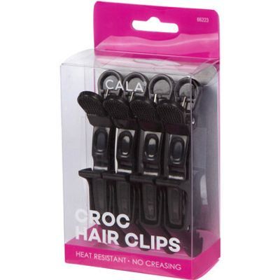 Cala Croc Hair Clip Black 4pk
