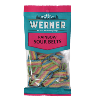 Werner Rainbow Sour Belts 2.65oz
