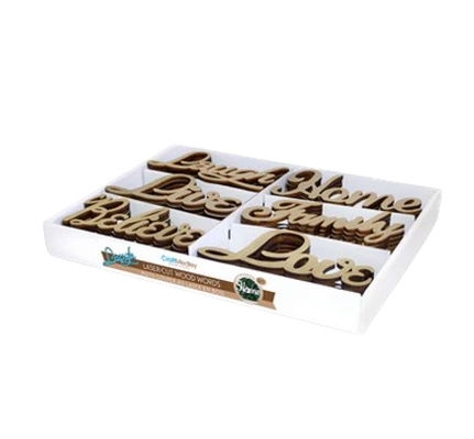 Wood Craft Laser Cut Words