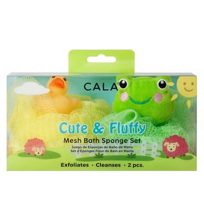 Cala Mesh Bath Sponge Set- Ducky/Frog