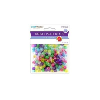 Barrel Pony Beads Sparkle Mutli Mix 175p