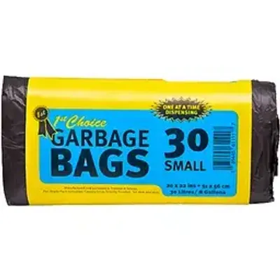 1st Choice Black Garbage Bags Small 20s