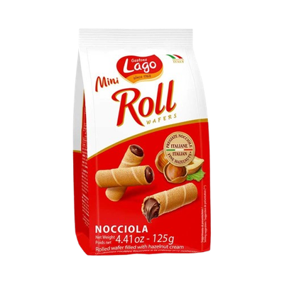 Lago Mini Roll Hazelnut Wafers 125g
