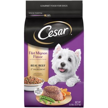 Cesar Small Breed Filet Mignon Flavor With Spring Vegetables Garnish Dry Dog Food
