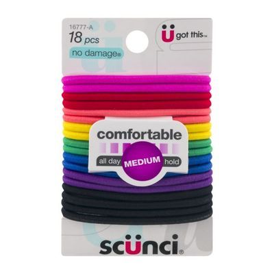Scunci No Damage Elastics  Bright 18pk