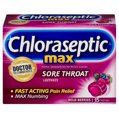 Chloraseptic Max Sore Throat Lozenges, Wild Berries