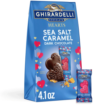 Ghirardelli Hearts Dark Chocolate- Sea Salt Caramel