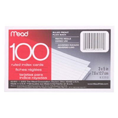 Mead Index Cards 3*5