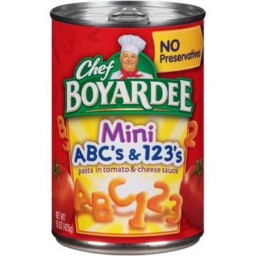 Chef Boyardee Mini ABC's and 123's Pasta In Tomato & Cheese Sauce